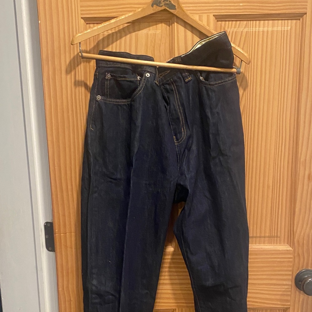 Deep dark wash  relaxed fit jeans